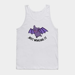 Just Winging It Cute Bat Pun Tank Top